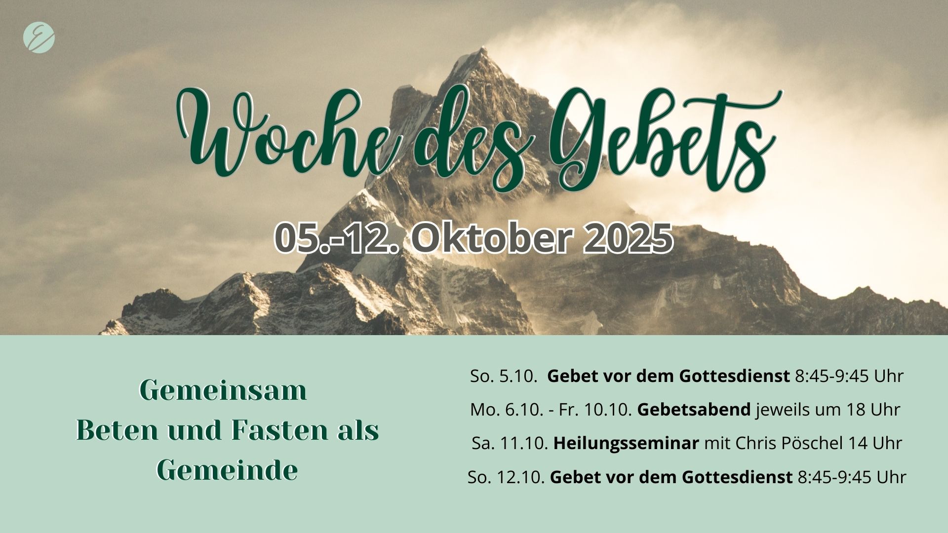 Woche des Gebets – 05.–12. Oktober 2025